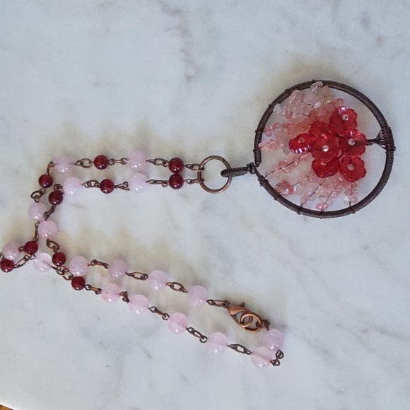 Japenese Apple Blossom Pendant Necklace - Picture 9 of 12